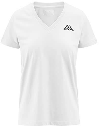 Kappa Damen Logo Cabou T-Shirt, Weiß, XL