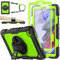 SEYMAC stock Funda para Samsung Galaxy Tab A7 Lite 2021 8.7, Funda Resistente con Protector de Pantalla Portalápices [Soporte Giratorio 360] Correa de Mano & Bandolera para Galaxy Tab A7 Lite (Verde)