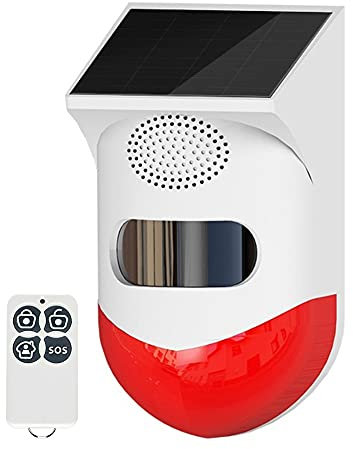 Solar Motion Sensor Alarm Solar Sound Light Alarm Outdoor Anti-thief Detector with Loud Siren Remote Controller