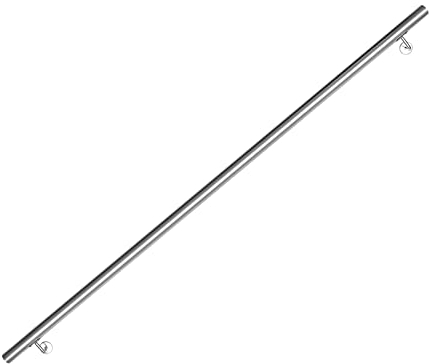 EINFEBEN Barandilla de acero inoxidable, pasamanos de escalera de pared para interior y exterior incl. soporte de pared y tapas de extremo, 180 cm