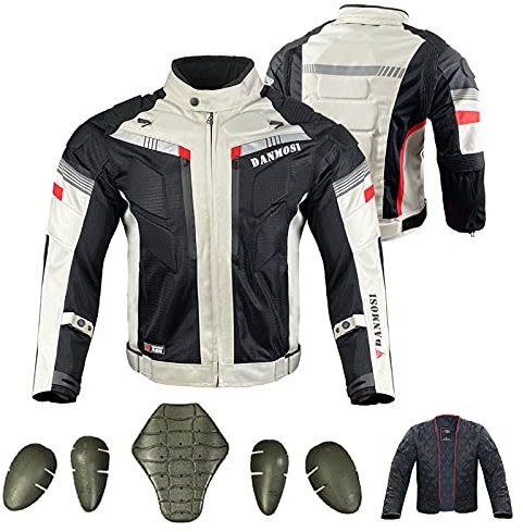 Chaqueta de Moto para Hombre, Chaqueta de Protección de Moto Impermeable con Ventilación, Motocicleta Chaquetas a Prueba de Viento, Otoño Verano Invierno para Hombres(Size:Chaqueta XXXL,Color:B)