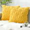 Sunia 2er Set Sofakissen aus Wollmischung Dekokissen Weihnachten Deko Kissenbezug Couchkissen Zierkissenbezug für Wohnzimmer Bett Sofa Schlafzimmer Couch 50x50 cm Gelb