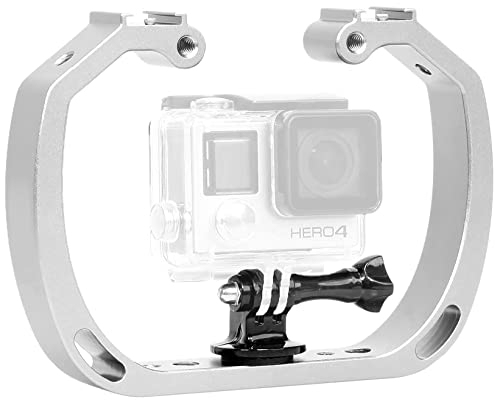 Selens Handheld Kamera Halter Doppelarmablage Unterstützung Stabilisator Griff Tauchen Unterwasser Fotografie Ausrüstung Mit 1/4 Schraube und Handschlaufe für Hero Xiaomi Yi SJCAM Sport Kamera