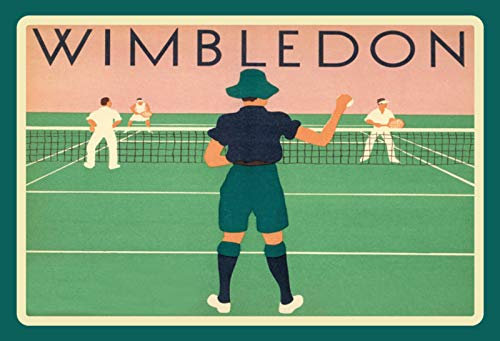 Generisch Blechschild 20x30 historisches Plakat Wimbledon London Tennis Turnier Städtetour Urlaub