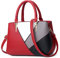 FORRICA Handtasche Damen 4 Farbige Nähte Mode Umhängetasche Groß Frauen Henkeltaschen PU Leder Elegant Schultertaschen Rot
