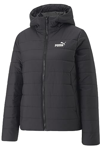 PUMA Damen ESS Hooded Padded Jacket Gepolsterte Jacke, Schwarz, XS