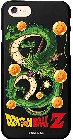Personalaizer Original-Schutzhülle für iPhone 7-8-SE 2020 - SE 3(2022), Schwarz mit einem Design von Dragon Ball Z Shenron und Kugeln