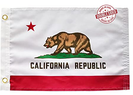 Homissor Kalifornien-Flagge, 30,5 x 45,7 cm, doppelseitig, Kalifornien-Flaggen, Cali, klein, langlebiges Banner mit Ösen für den Innen- und Außenbereich