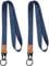 Vicloon Umhängeband Schlüsselband, 2 Stück Schlüsselband Lanyard, Neck Lanyard strip mit und echtem Leder, mit Metall Ring, für ID Badge Card Holder, Brieftaschen und Ausweishalter(Dunkelblau)