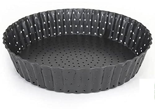 MGE - Moule à Tarte Perforé/Moule à Quiche avec Fond Amovible - Plat à Quiche - Moule Tartelette - Moules à Gâteaux Rond - Revêtement Antiadhésif - Moule à Flan Haut - 24 cm