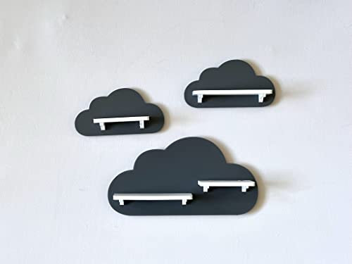 PsGreen 3er Wolken-Set passend/Kompatibel für die Toniebox Toniefiguren (Dunkelgrau)