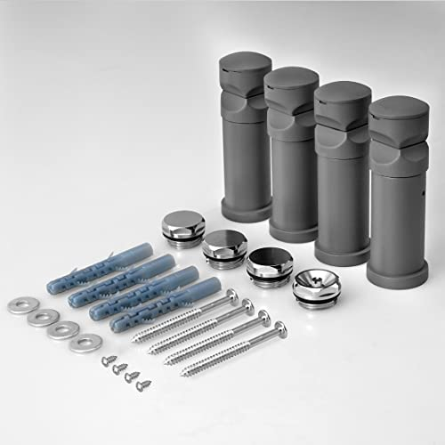 Heilmetz® Halterung für Badheizkörper,Befestigung Satz Montagematerial Aufhängung Halter für Heizkörper mit Blindkappe und Entlüfter Anthrazit