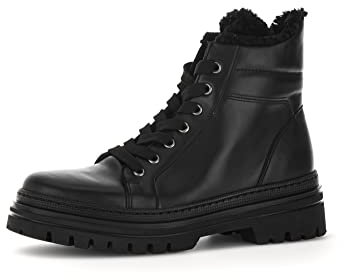 Gabor Damen Combat Boots, Frauen Stiefeletten,Wechselfußbett,Best Fitting,Kurzstiefel,uebergangsschuhe,uebergangsstiefel,schwarz,40.5 EU / 7 UK