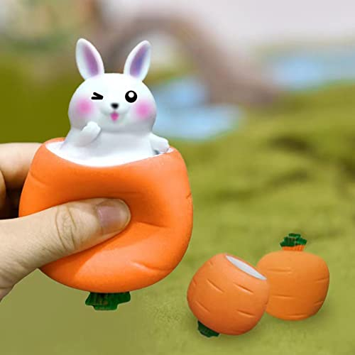 Dous Osterhasen-Stressball, Pop-Up-Squeeze-Karotten-Häschen-Spielzeug, Squeeze-Dekompressionsball, Sensorisches Fidget-Spielzeug Für Kinder Zum Stressabbau, Lustiger, Ostergeschenk, Partygeschenke