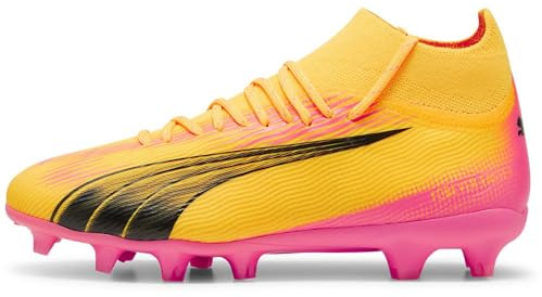 Puma Unisex Youth Ultra Pro Fg/Ag Jr Soccer Shoes, Sun Stream-Puma Black-Sunset Glow, 34 EU