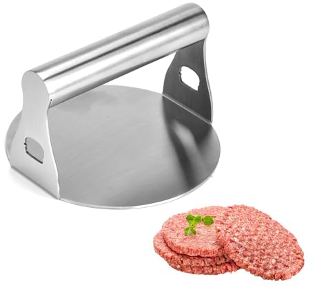 Guowall Burger Press, Stainless Steel Burger Smasher Meat Tenderisers (Round)