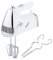 Baroni Home Batteur électrique avec 2 Fouets en Métal, Mixeur Plongeants à 5 Vitesses, 100W, Batteur électrique de Cuisine en Acier Inoxydable, Blanc, 18x20x19 cm