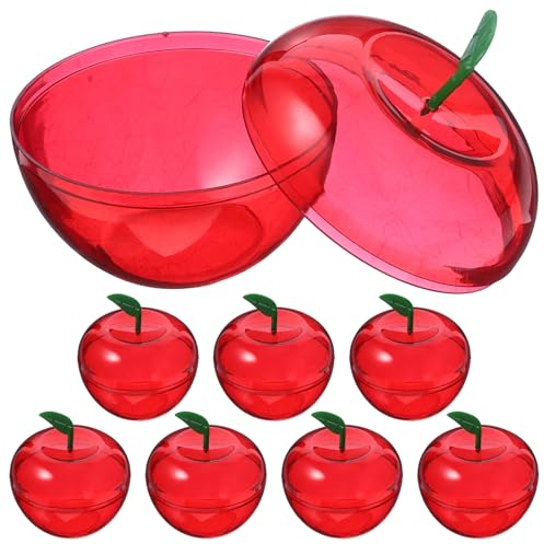 MAGICLULU 8 Stück Befüllbare Rote Apfelbehälter In Apfelform Weihnachtsbehälter Schokoladenbehälter Für Weihnachten