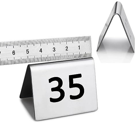 LIYI929GP Table Numbers Set 1 To 25/1 To 50/1 To 100 Stainless Steel Table Number Signs, Stackable Restaurant Tent Style Table Number Cards, For Flexible Wedding Restaurant Bars Cafe Signs