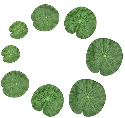 GSHLLO Künstliche Lotusblätter, Seerose, schwimmend, Schaumstoff, Ornament, realistische Lilienblätter, Teichpflanzen, Dekoration für Teich, Pool, Brunnen, Garten, 8 Stück