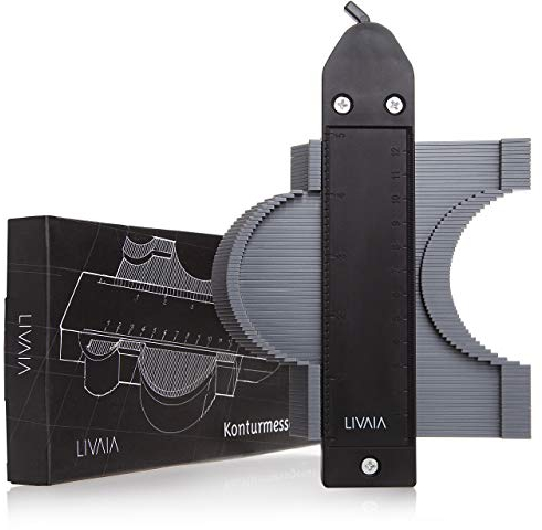 Contorni con leva di serraggio: Contour Gauge Duplicatore strumento – strumento di marcatura, strumento laminato e contorni per angoli, legno, angoli e forme – Accessori per la costruzione LIVAIA