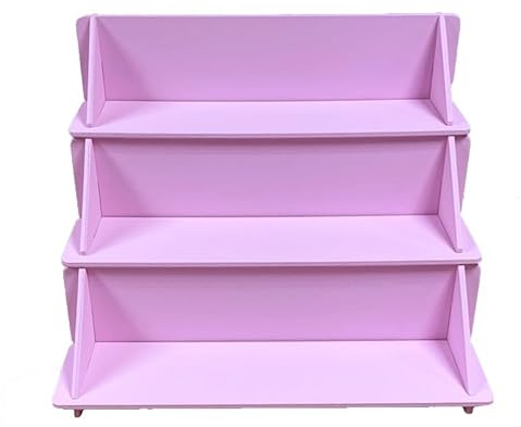 MDF Pink 3 Tier Solid Back Display Craft Table Stand - Size 370mm x 324mm x 320mm - For Craft Fairs, Market Stall Display Shelf, Shop Display Stands, Makeup Stand, Perfume display shelf