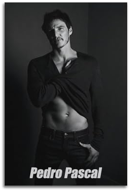 TeDe Poster mit berühmtem Schauspieler im Retro-Star Pedro Pascal, Kunst, Wohnzimmer, Schlafzimmer, Poster, Gemälde, dekoratives Gemälde, Druck, Leinwand, Wand, 20 x 30 cm, ungerahmt