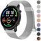 Wanme Armband für Xiaomi Mi Watch/Watch S1/S1 Active/Color Sport, 22mm Metall Edelstahl Mesh Uhrenarmband mit Magnet Verstellbar (Silber)