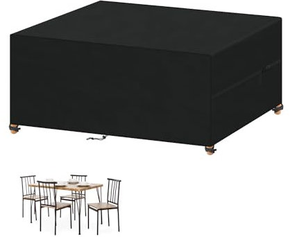 VANSHEIM Housse Protection Mobilier de Jardin Housse Salon de Jardin Exterieur Housse Protection Table Jardin Impermeable Bâche Table Jardin 420D Tissu Oxford Housse de Protection 120x90x75cm