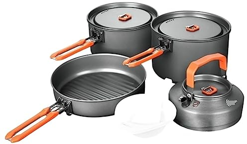 DEEDAV Camping Kochgeschirr Camping Utensilien Geschirr Kochgeschirr Set Picknick Wandern Wärmetauscher Topf Wasserkocher Outdoor Tourismus Geschirr Wandern Trekking