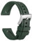 WOCCI 22mm Hevea Uhrenarmband für Herren, FKM Gummi Armband, Schnellverschluss, Silberne Schnalle (Grün)