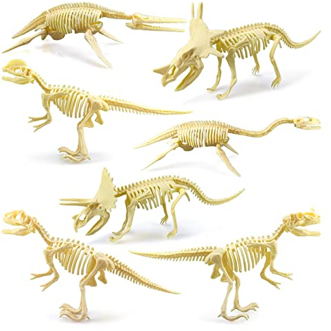 Aizuoni Dino Skelett Zum Ausgraben, Dinosaurier Skelett, 3D Skelett Dinosaurier Hände Handwerk, 7 Teile DIY Dinosaurier Knochen 3D Puzzles Für Erwachsene Dinosaurier Skelett Modell Puzzles Spielzeug