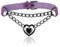 JJDreams Gotik Punk PU Lederband Einstellbar Kragen mit Herzanhänger Halskette Damen Kette Lila Choker Schwarz Herzring