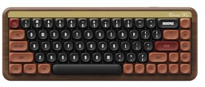 Akko MU01 Autumn Mechanische Gaming-Tastatur mit Walnussholzgehäuse, 68 RGB-Tasten, 2,4 GHz Wireless/Bluetooth/Kabel, Hot-Swap-fähig, mit PBT Dye-Sub-Tastenkappen (Palisander-Schalter)