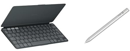 Logitech Keys-To-Go 2 portable wireless iPad keyboard with built-in cover, slim & compact Bluetooth keyboard for iPad, iPhone, Mac Crayon digital pen, QWERTY UK English Layout - Graphite