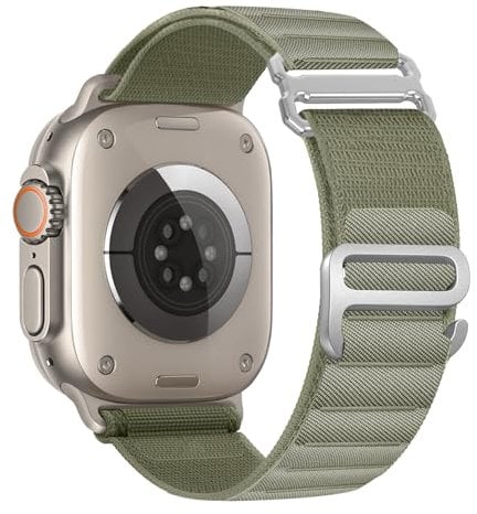 Alpine Loop Nylon Armband - Kompatibel mit Apple Watch Ultra 2/Ultra Armband 49mm 46mm 45mm 44mm Männer Frauen, Verstellbar mit Metall G-Hook Armbänder für iWatch Ultra 2/Ultra Series 10 SE 9/8/7/6/5