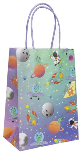 DUCKIEZ Geschenktüten aus recycelbarem Papier, Partytüten mit Griffen, Geburtstagsfeierbevorzugung (Platz, 1 Tasche)