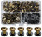 SHSMPXOY 80 Juegos Remaches Tornillo Encuadernacion, M5*8Tornillos de Chicago,Remaches de Tornillo Para Cuero Reparación para Bolsos, Libros, Collares, Mochilas, Correas de Perro, Correas (Bronce)