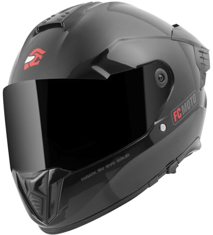 FC-Moto Hawk EVO Solid Helm, schwarz, 2XL