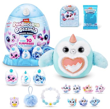 Rainbocorns Eggzania Easter Egg Surprise Frozencorn Mania Owl (ICEY-HOO) by ZURU, Collectible Plush, Easter Gift for Girls 3+