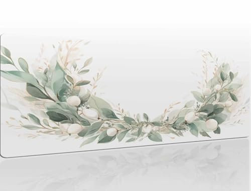 Tapis de Souris Gamer, Tapis de Souris xl 900x400x4 mm Blanc Tapis Souris Antidérapant Étanche, Speed Tapis de Souris Gaming, Mouse Pad Petit Sous Main Bureau Améliore la PréCision et la Vitesse A1484