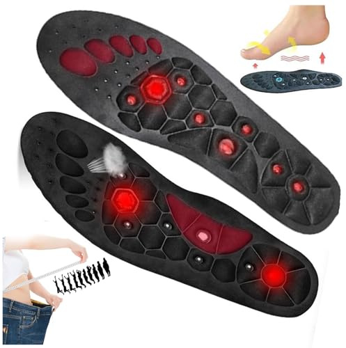 Plantillas Ortopédicas Magnéticas con Reflexología - Plantillas de Acupresión Originales Masaje Terapéutico Pies - Transpirables Unisex Talla 35-47 (Size:2 Pairs,Color:M:(40-43))
