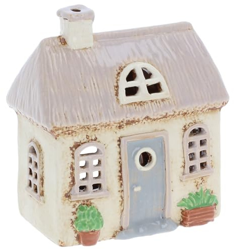 Shudehill Giftware Village Pottery Garden House Tealight Collection - Pebble, Thatch, Slate and more Designs! (Thatch House)