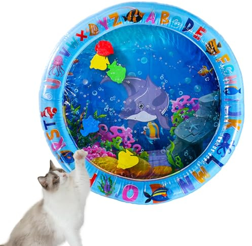 Tapis de Jeu Gonflable Été pour Chat et Chien – Tapis d’Eau Sensoriel Requin, Jouet Rafraîchissant et Interactif Anti-Chaleur