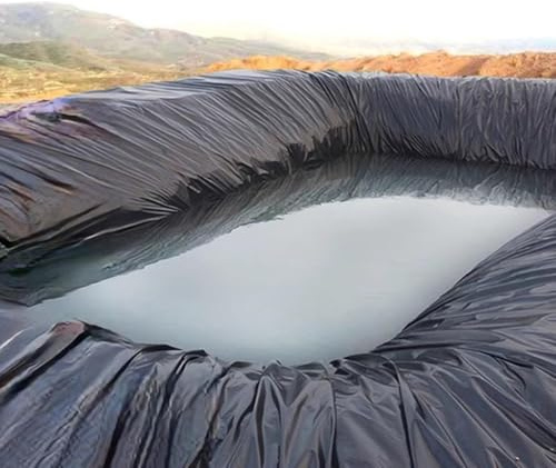 Artiz Teichfolie, 0,4 Mm Fischteichmatte Durchstoßfest Schwarze HDPE-Teichfolie Für Wasserfälle, Gartenbrunnen, Wasserspiele(1.5x3m)