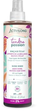 ACTIVILONG - Zarte Passion Glanzspülung – gewelltes, gelocktes, gelocktes, krauses Haar – 99 % Inhaltsstoffe natürlichen Ursprungs – ohne Silikon – ohne Sulfate – hergestellt in Frankreich – 250 ml