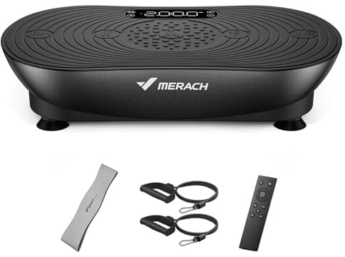 MERACH V33 Pro Hochfrequenz Vibrationsplatte | 99 Geschwindigkeitsstufen, LED-Touchscreen, Bluetooth-Lautsprecher, Leiser Betrieb, Heimtraining