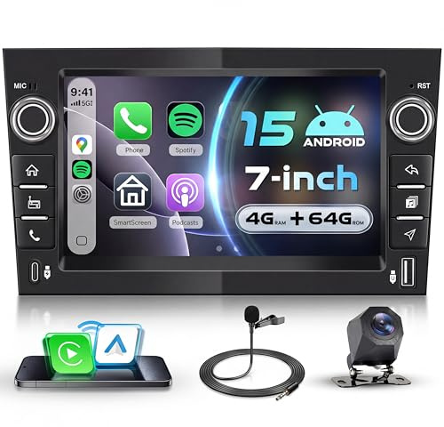 VECHTEL 4G+64G Autoradio Nero Android 15 per Opel Corsa C/D Zafira B Astra H Meriva Vivaro Signum Combo, 7'' IPS HD Schermo co Carplay Android Auto GPS Wi-Fi USB/Tipo-C Bluetooth FM RDS Camera