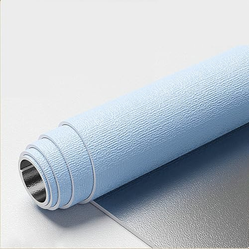 Rouleau de Revêtement Mural Anti-Humidité, Papier Peint Autocollant Isolant Thermique Acoustique - Mousse XPE 3mm, Imperméable, Solution pour Décoration Murs Intérieurs(Bleu,50x5000cm)