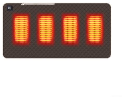 Honseadek Für wiederaufladbares 5 V beheiztes Sitzpolster mit Graphen-Heizelement, 3-fach verstellbar, Vier-Zonen-Wärme für Rücken und Oberschenkel, USB (Braun, 45 x 90 cm)